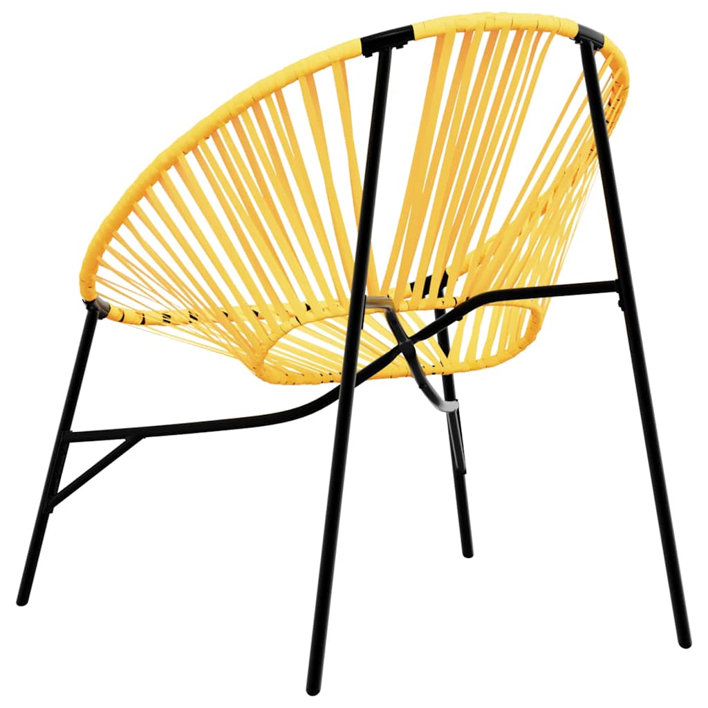 Sedia da Uovo da Giardino in Polyrattan Nero e Giallo | homemem39