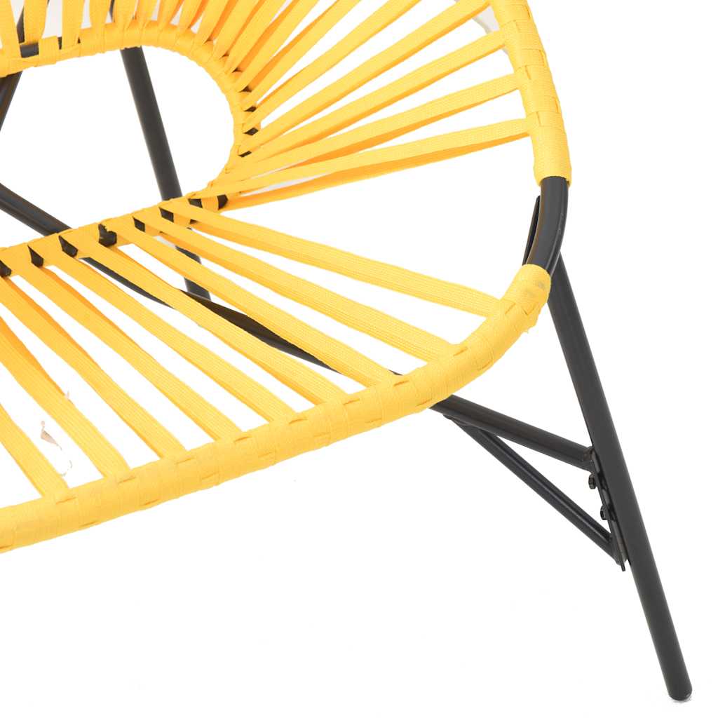 Sedia da Uovo da Giardino in Polyrattan Nero e Giallo | homemem39
