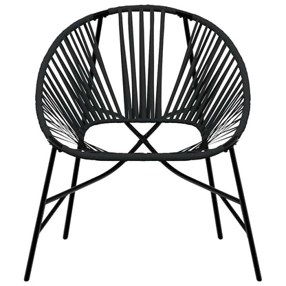 Set di Sedie da Giardino 3 pz in Polyrattan Nero - homemem39