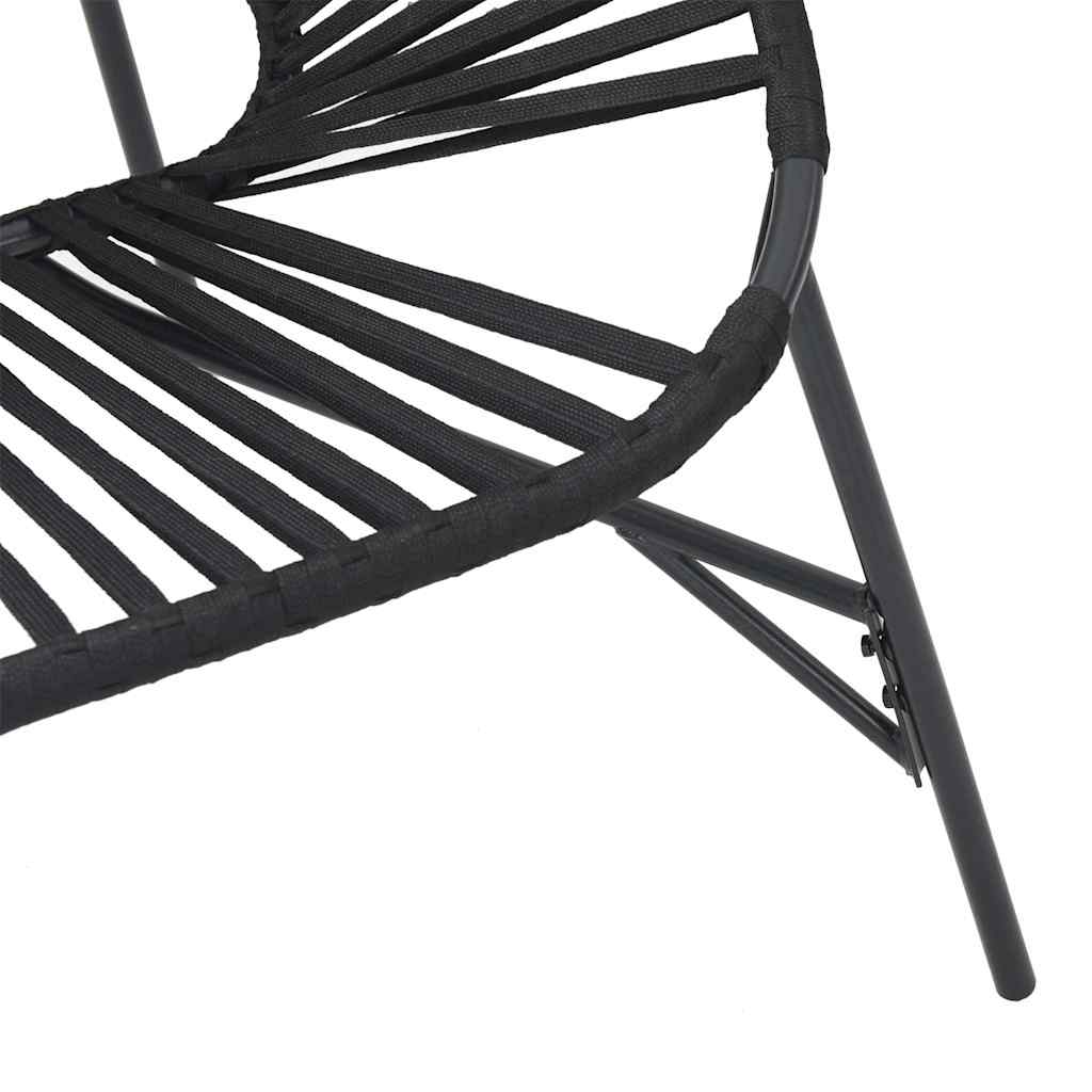 Set di Sedie da Giardino 3 pz in Polyrattan Nero - homemem39