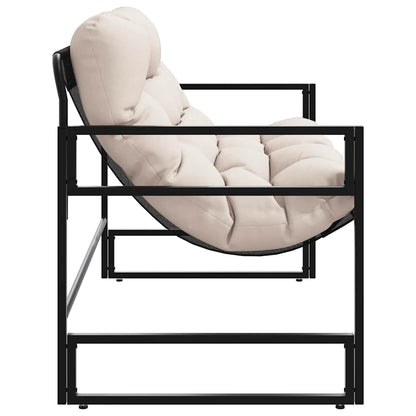 Panchina da Giardino con Cuscino Tortora 113 cm in Acciaio | homemem39