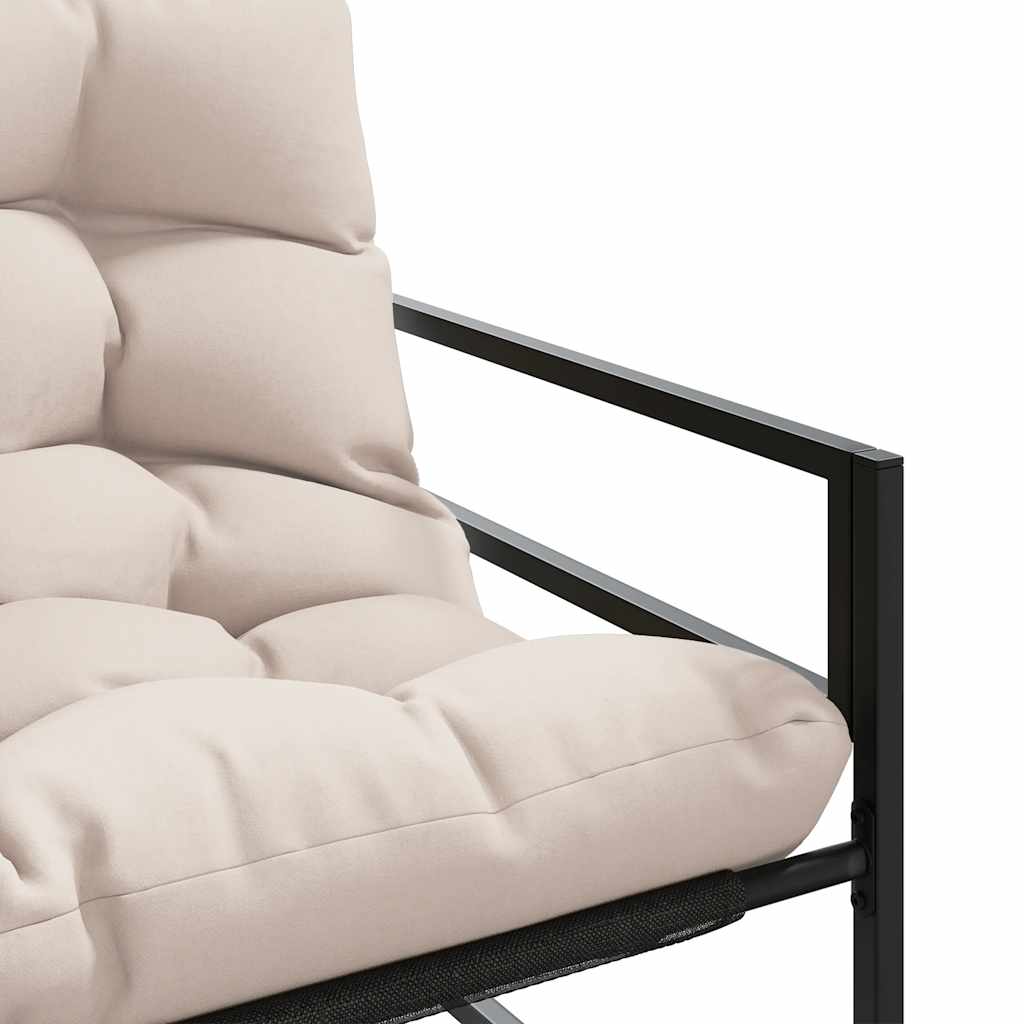 Panchina da Giardino con Cuscino Tortora 113 cm in Acciaio | homemem39