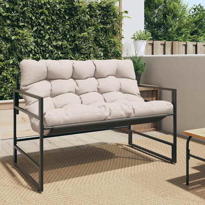 Panchina da Giardino con Cuscino Tortora 113 cm in Acciaio
