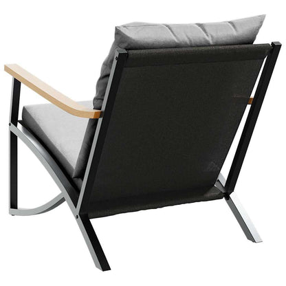 Set Mobili da Balcone 4 pz con Cuscini Nero in Acciaio