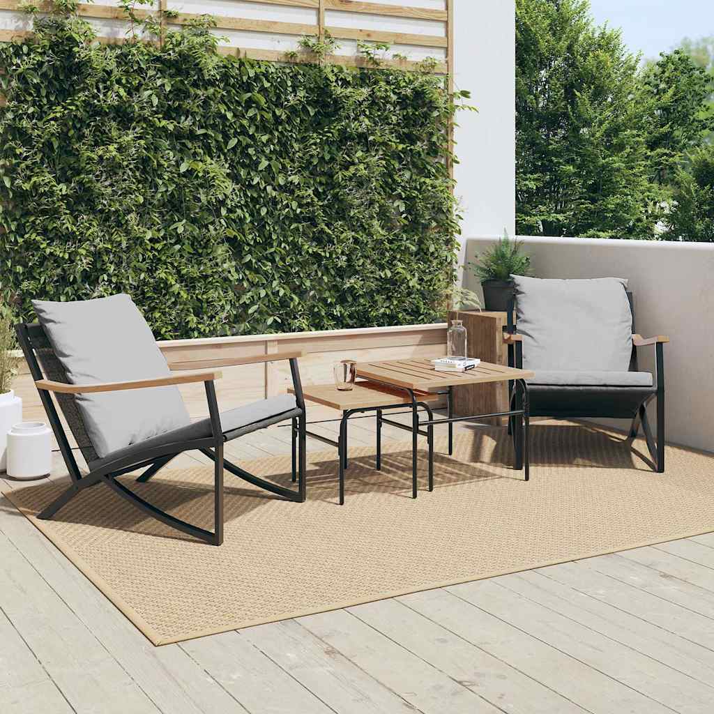 Set Mobili da Balcone 4 pz con Cuscini Nero in Acciaio