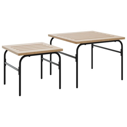 Stackable Garden Coffee Tables 2pcs Brown and Black in Steel