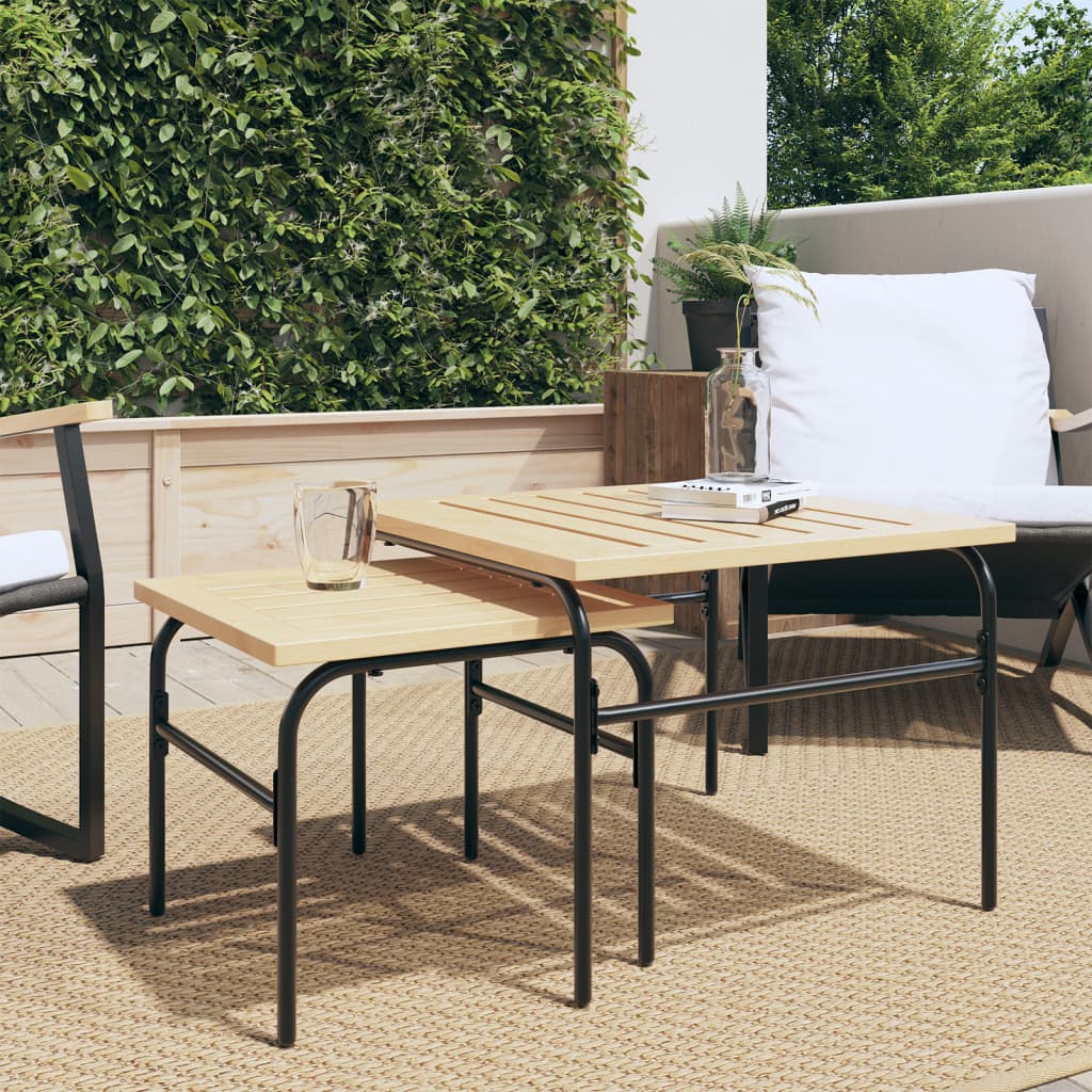 Stackable Garden Coffee Tables 2pcs Brown and Black in Steel