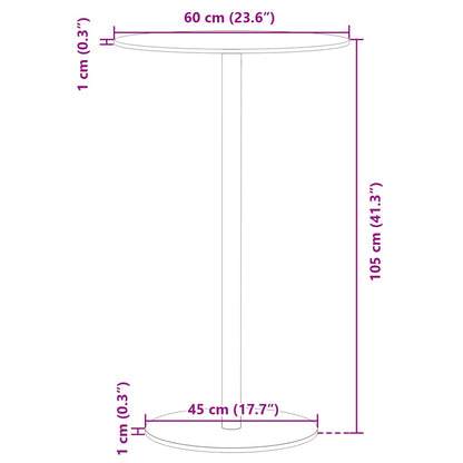 Tavolo da Giardino Rotondo Nero Ø60x105 cm in Acciaio