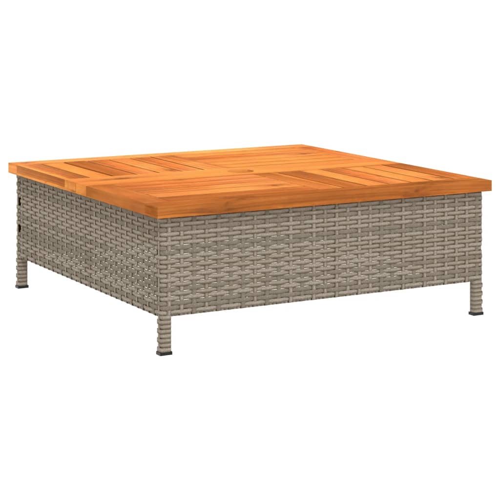 Tavolo da Giardino Grigio 70x70x25cm Rattan e Legno di Acacia - homemem39