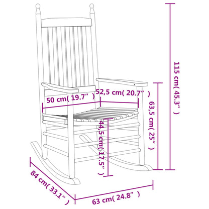 Sedie a Dondolo Sedute Curve 2 pz Grigie Legno Massello Pioppo