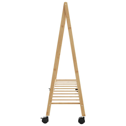 Appendiabiti con Ripiani e Ruote 106x34x106,5 cm in Bambù | homemem39