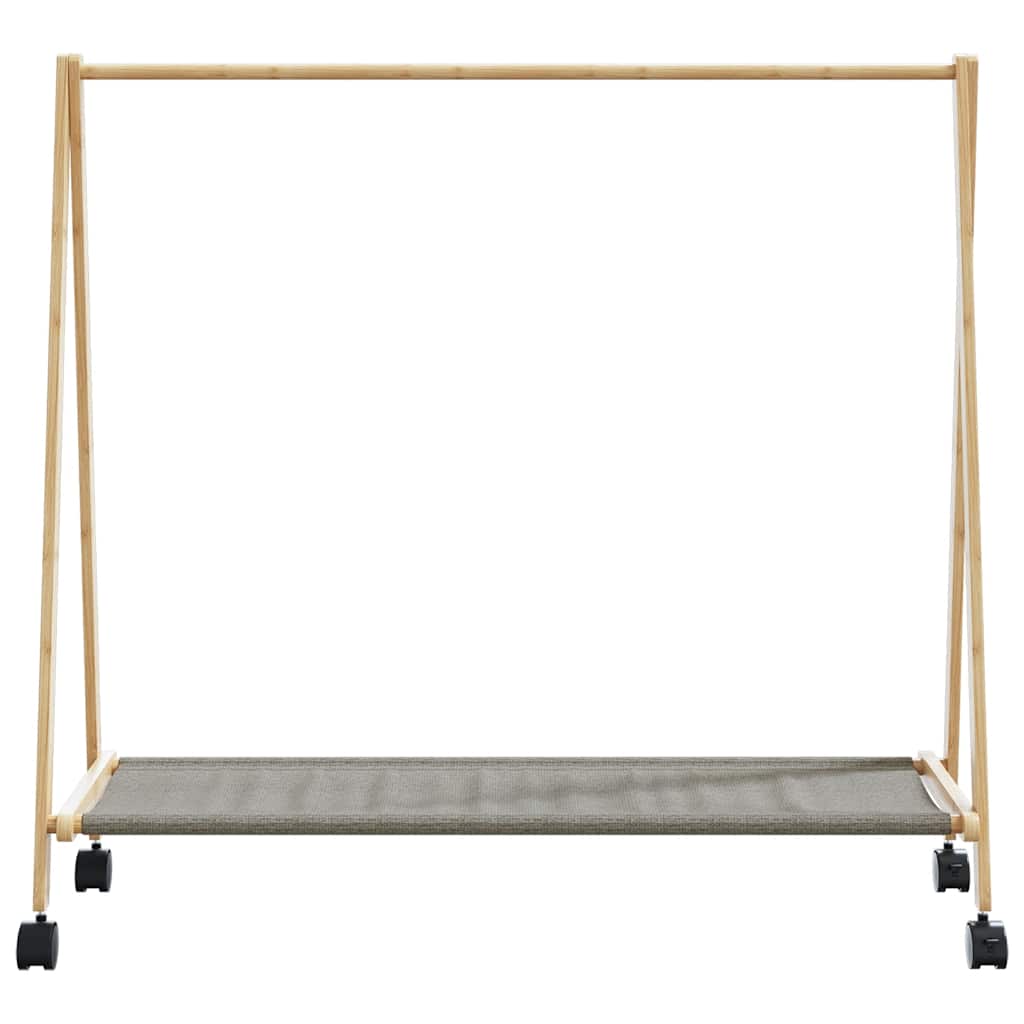 Appendiabiti con Ripiani e Ruote 106x34x106,5 cm in Bambù