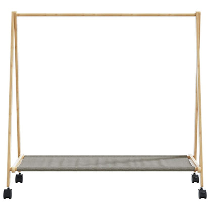 Appendiabiti con Ripiani e Ruote 106x34x106,5 cm in Bambù