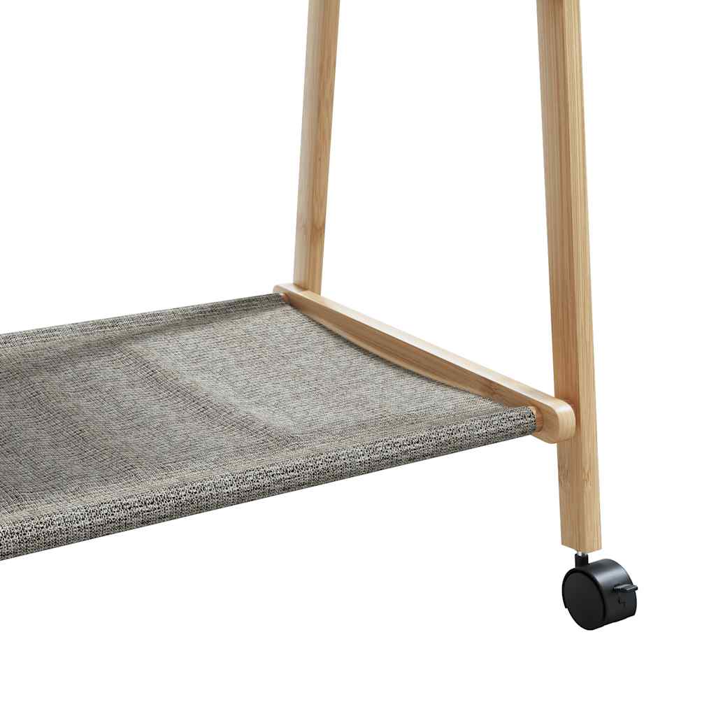 Appendiabiti con Ripiani e Ruote 106x34x106,5 cm in Bambù