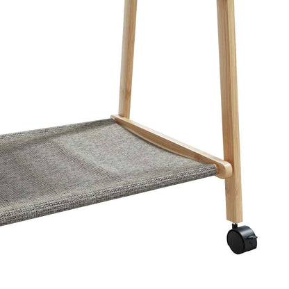 Appendiabiti con Ripiani e Ruote 106x34x106,5 cm in Bambù