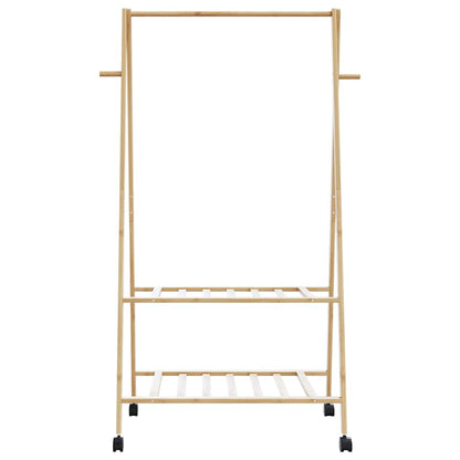 Appendiabiti con Ripiani e Ruote 96x45,5x155,5 cm in Bambù