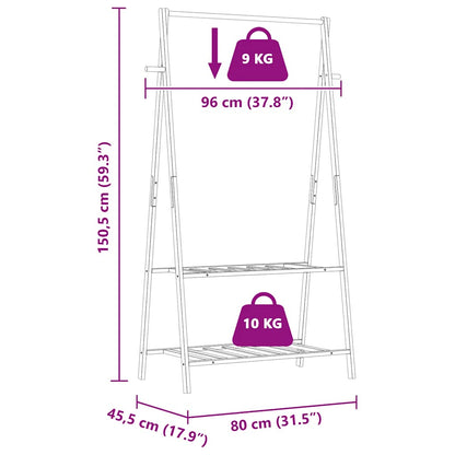 Appendiabiti con Ripiani 96x45,5x150,5 cm in Bambù | homemem39