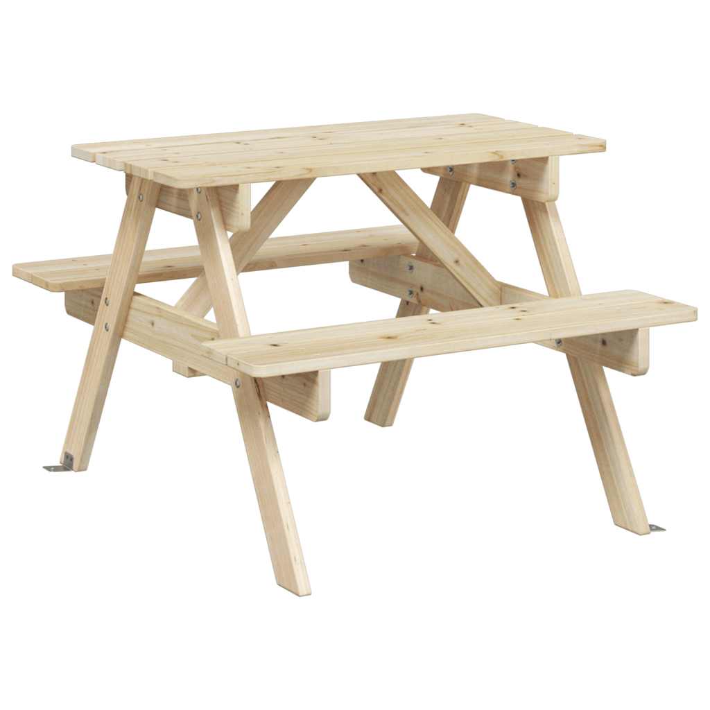 Tavolo da Picnic per 4 Bambini con Foro Ombrellone Legno Abete | homemem39