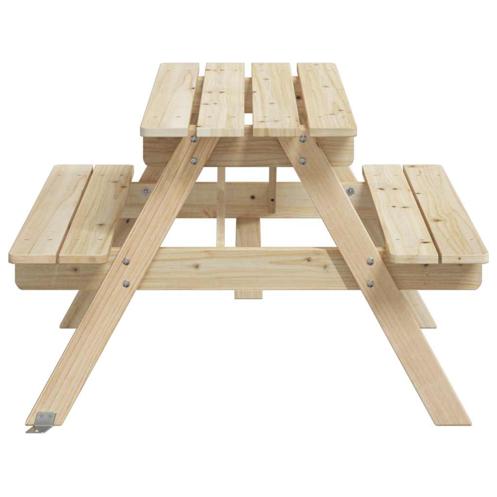 Tavolo da Picnic per 4 Bambini con Foro Ombrellone Legno Abete | homemem39