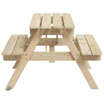 Tavolo da Picnic per 4 Bambini con Foro Ombrellone Legno Abete | homemem39