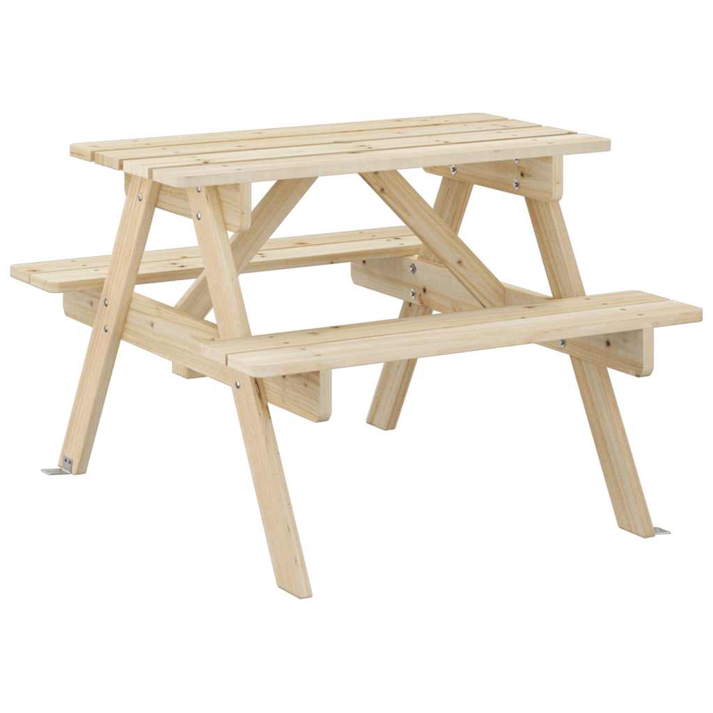 Tavolo da Picnic per 4 Bambini con Foro Ombrellone Legno Abete | homemem39
