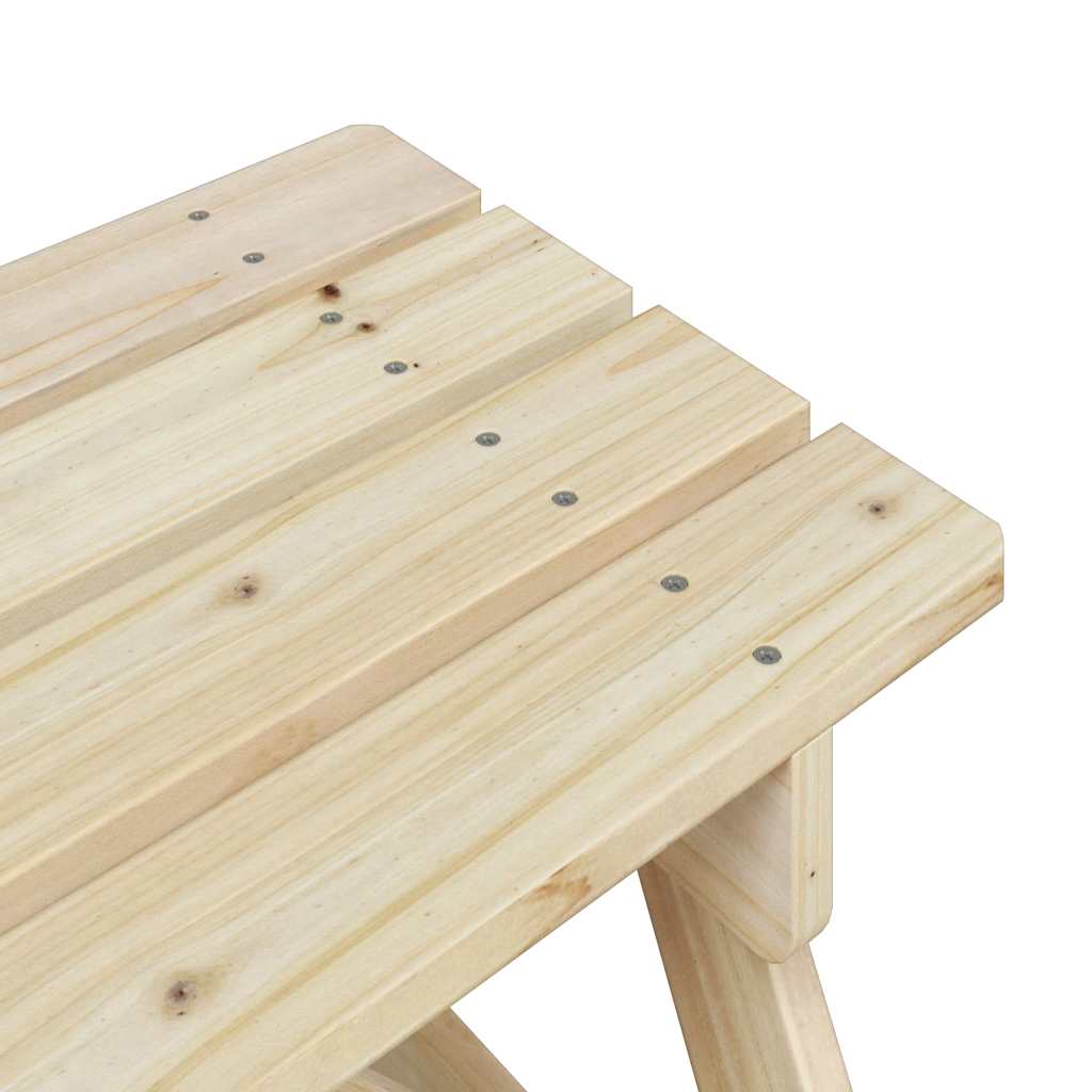Tavolo da Picnic per 4 Bambini con Foro Ombrellone Legno Abete | homemem39