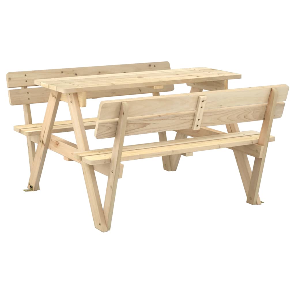 Tavolo da Picnic per 4 Bambini con Foro Ombrellone Legno Abete | homemem39