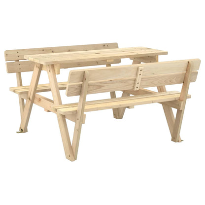 Tavolo da Picnic per 4 Bambini con Foro Ombrellone Legno Abete | homemem39