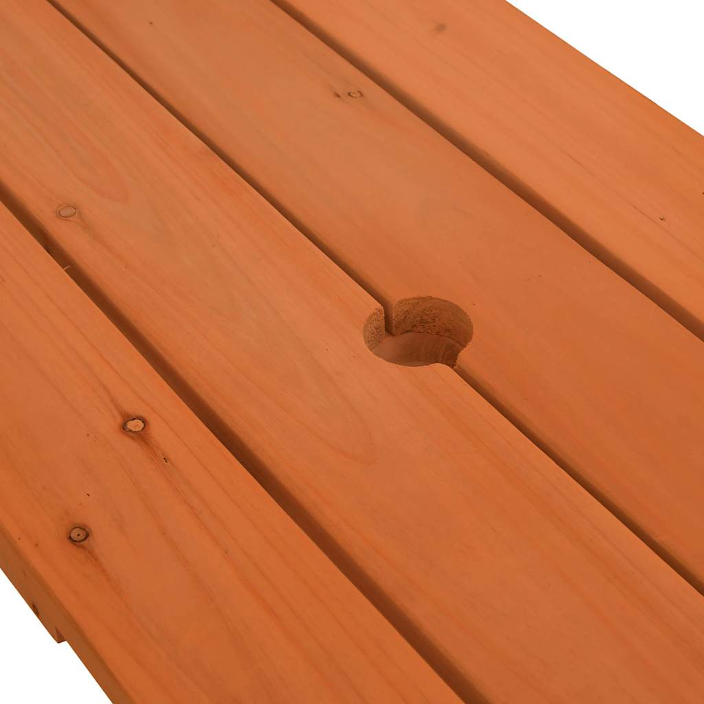 Tavolo da Picnic per 4 Bambini con Foro Ombrellone Legno Abete | homemem39