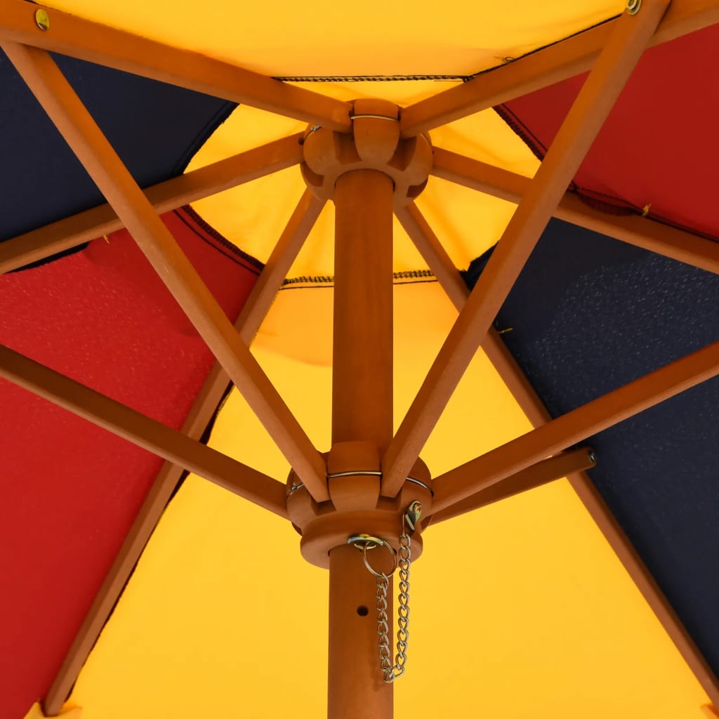 Ombrellone da Giardino per Bambini con Palo in Legno Ø120x140cm | homemem39