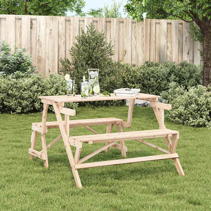 Tavolo da Picnic con Panche in Legno Abete 2-in-1 Convertibile | homemem39
