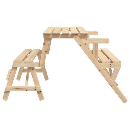 Tavolo da Picnic con Panche in Legno Abete 2-in-1 Convertibile | homemem39