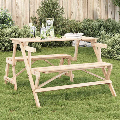 Tavolo da Picnic con Panche in Legno Abete 2-in-1 Convertibile | homemem39