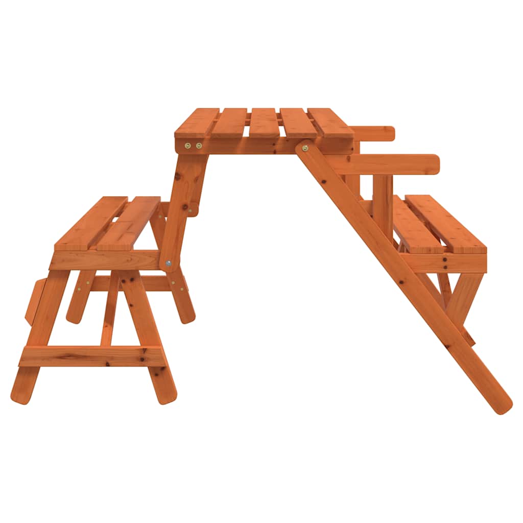 Tavolo da Picnic con Panche in Legno Abete 2-in-1 Convertibile | homemem39