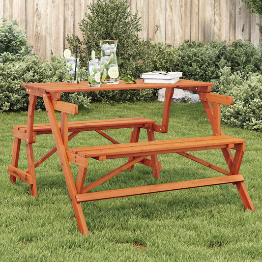 Tavolo da Picnic con Panche in Legno Abete 2-in-1 Convertibile | homemem39