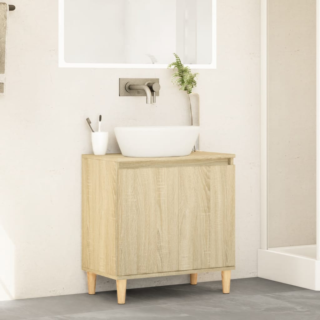 Mobile Lavabo Rovere Sonoma 58x33x60 cm in Legno Multistrato