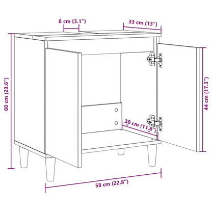 Mobile Lavabo Rovere Sonoma 58x33x60 cm in Legno Multistrato