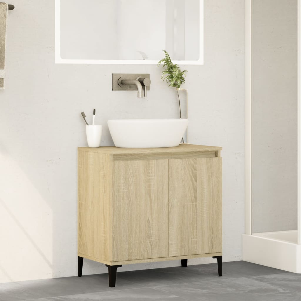 Mobile Lavabo Rovere Sonoma 58x33x60 cm in Legno Multistrato