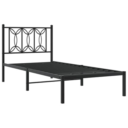 Giroletto con Testiera in Metallo Nero 80x200 cm - homemem39