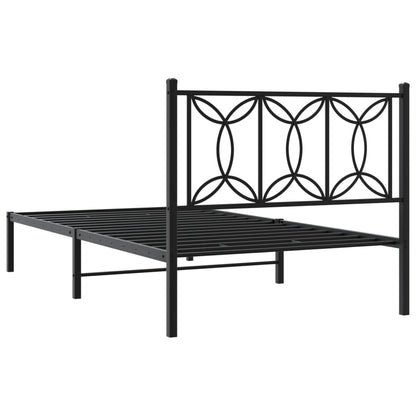 Giroletto con Testiera in Metallo Nero 100x190 cm | homemem39