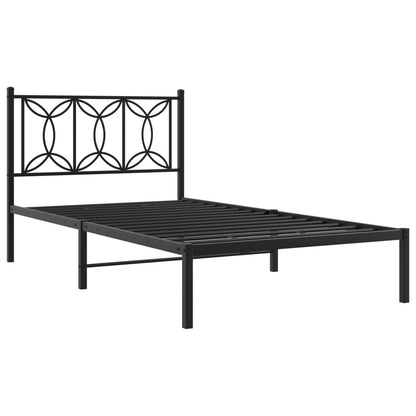 Giroletto con Testiera in Metallo Nero 107x203 cm - homemem39