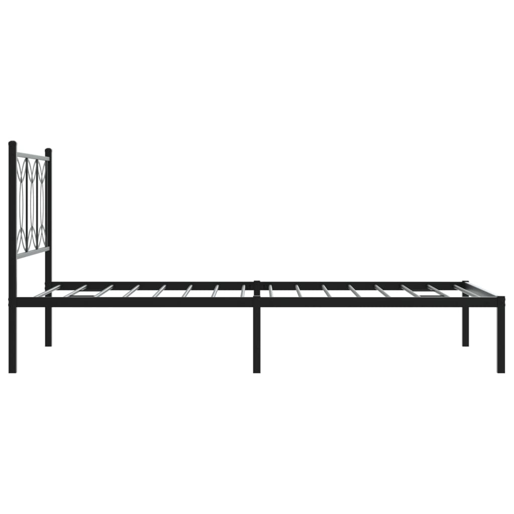 Giroletto con Testiera in Metallo Nero 107x203 cm - homemem39