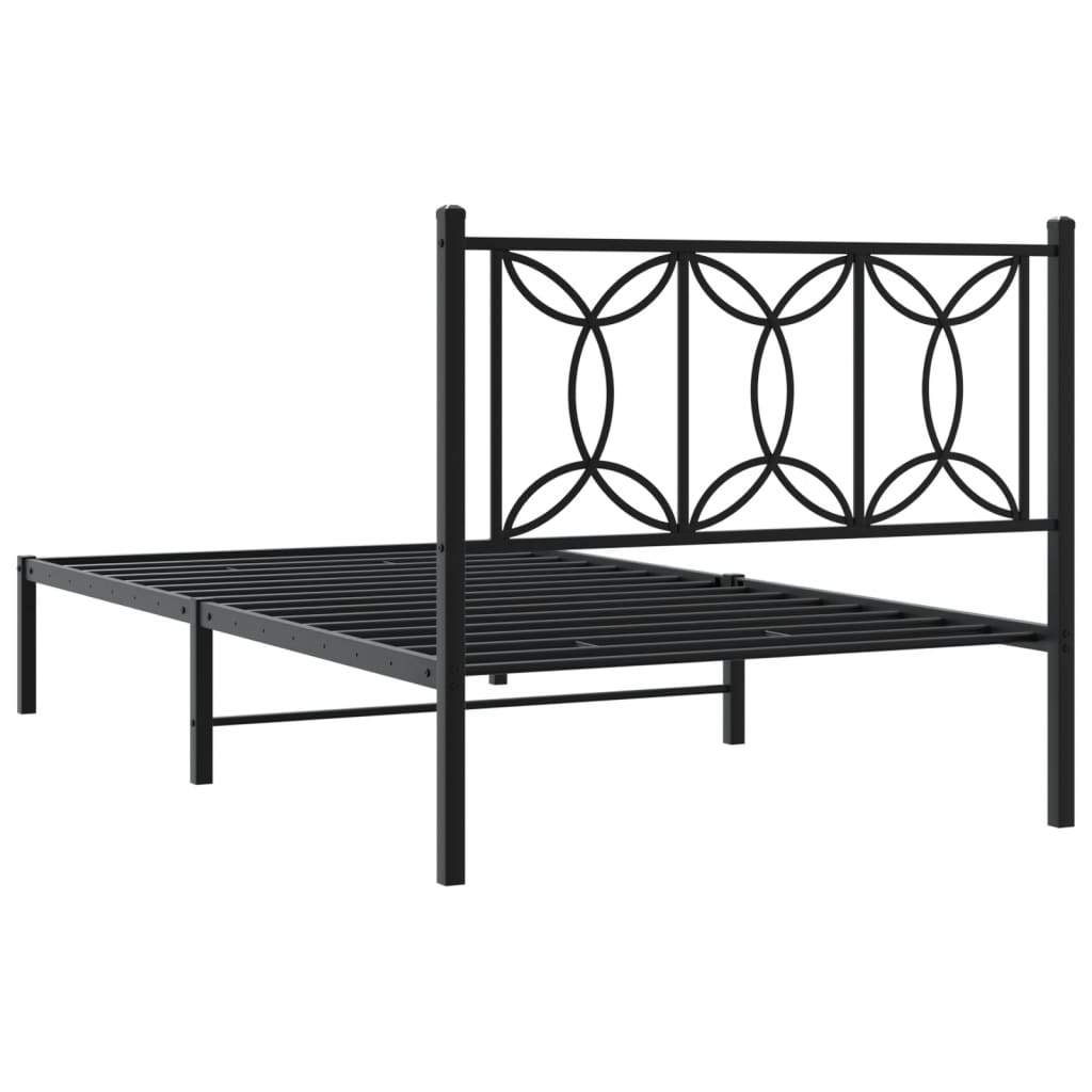 Giroletto con Testiera in Metallo Nero 107x203 cm - homemem39