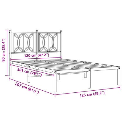 Bed frame with Black Metal Headboard 120x200 cm