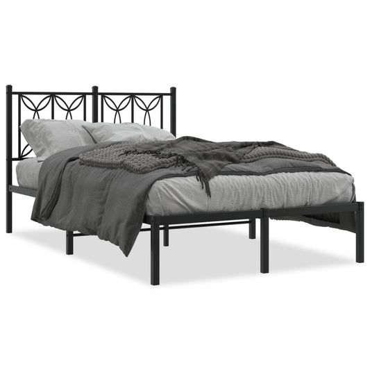 Bed frame with Black Metal Headboard 120x200 cm