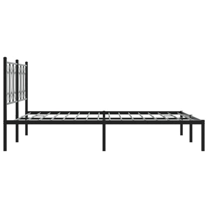 Bed frame with black metal headboard 150x200 cm