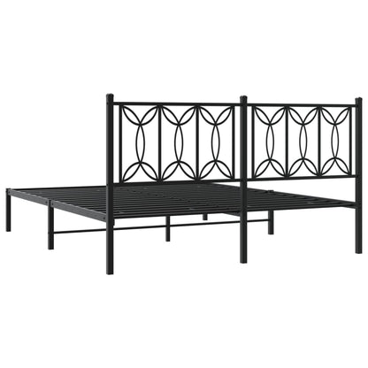 Bed frame with black metal headboard 150x200 cm