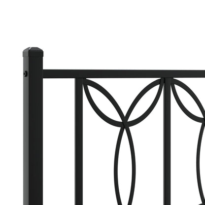 Bed frame with black metal headboard 150x200 cm