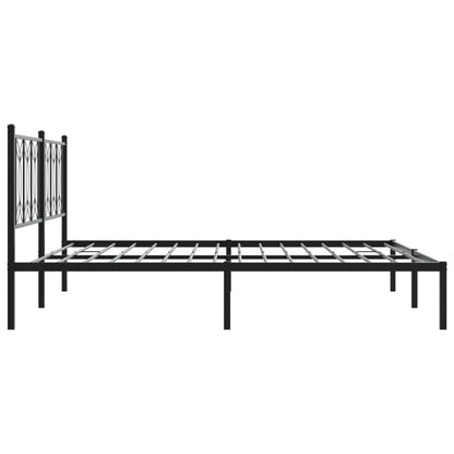 Bed frame with black metal headboard 180x200 cm