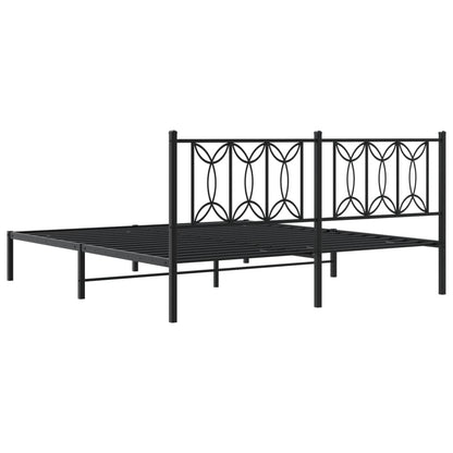 Bed frame with black metal headboard 180x200 cm